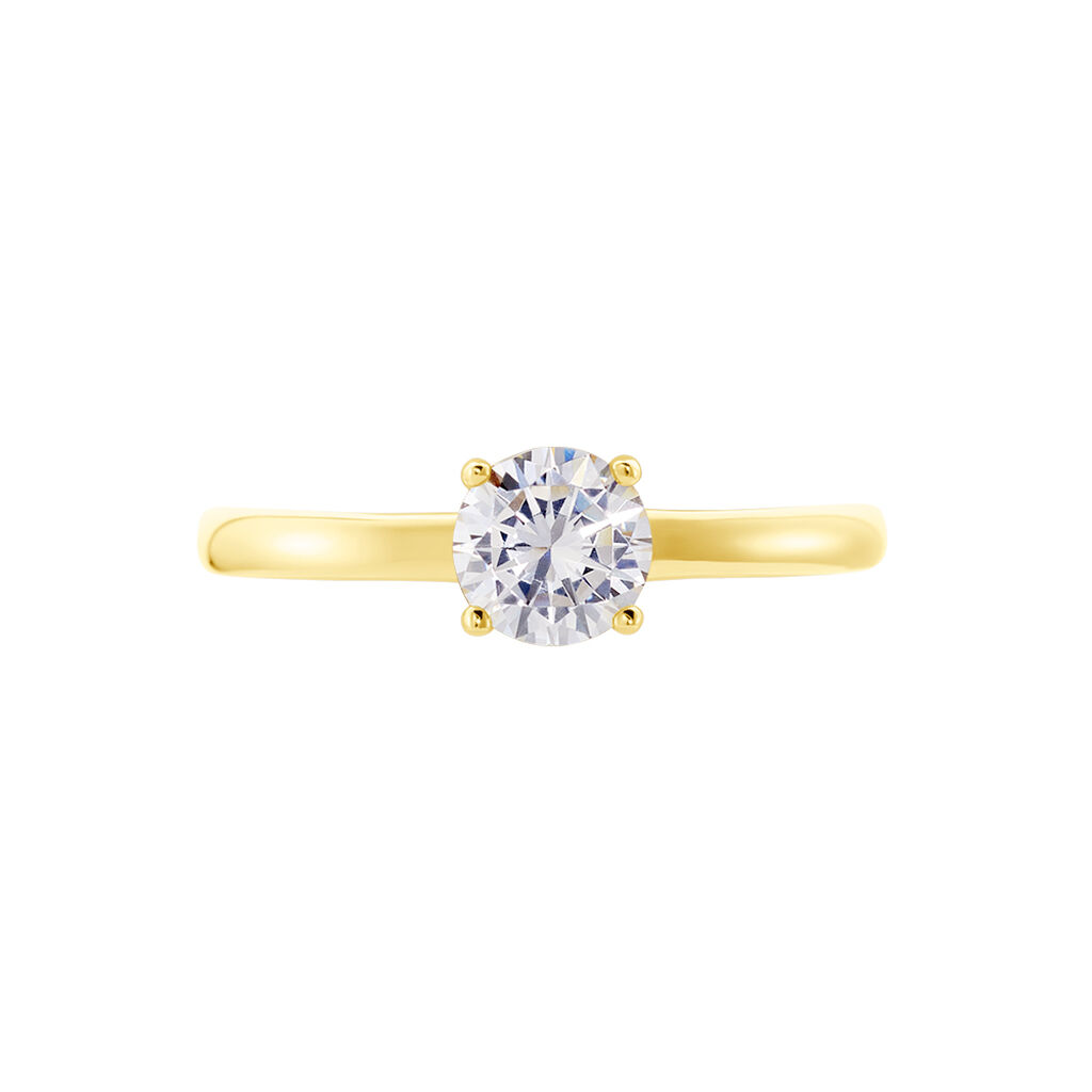 RUMYANA Damen Ring Silber vergoldet 925 Zirkonia Wei&szlig; 1,35 ct B 2 mm