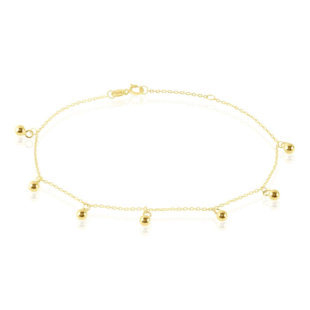 FARRI Damen Armband Gold 375 (9 Karat) Ball B 0,2 mm, Armband ohne Stein