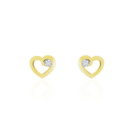 Damen Ohrstecker Silber 925 Vergoldet Diamant Herz - Ohrstecker Damen | OROVIVO