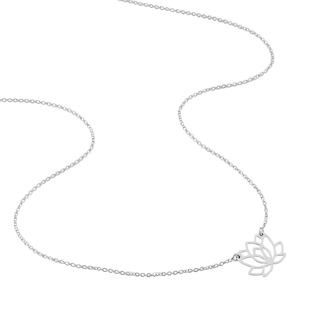Damen Halskette Silber 925 Rhodiniert Lotus - Halsketten Damen | OROVIVO