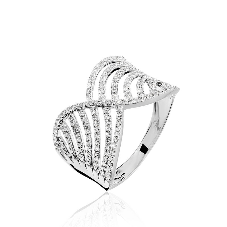 Bague Or Blanc Diamant - Spannringe Damen | OROVIVO