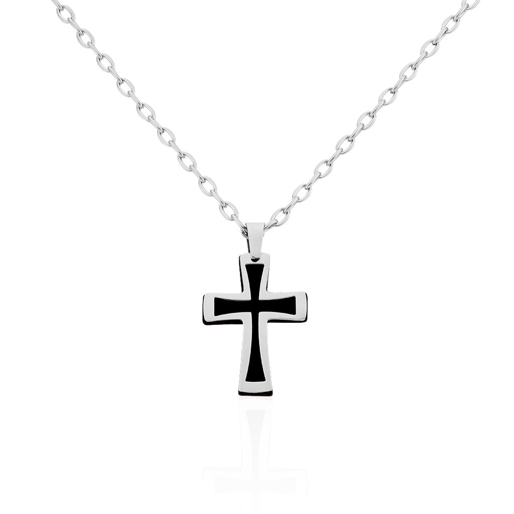 Herren Collier Edelstahl Religi&ouml;ses Kreuz