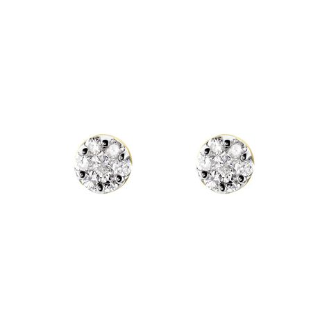 Damen Ohrstecker Gold 375 Diamant 0,09ct Kreis Bloom  - Ohrstecker Damen | OROVIVO