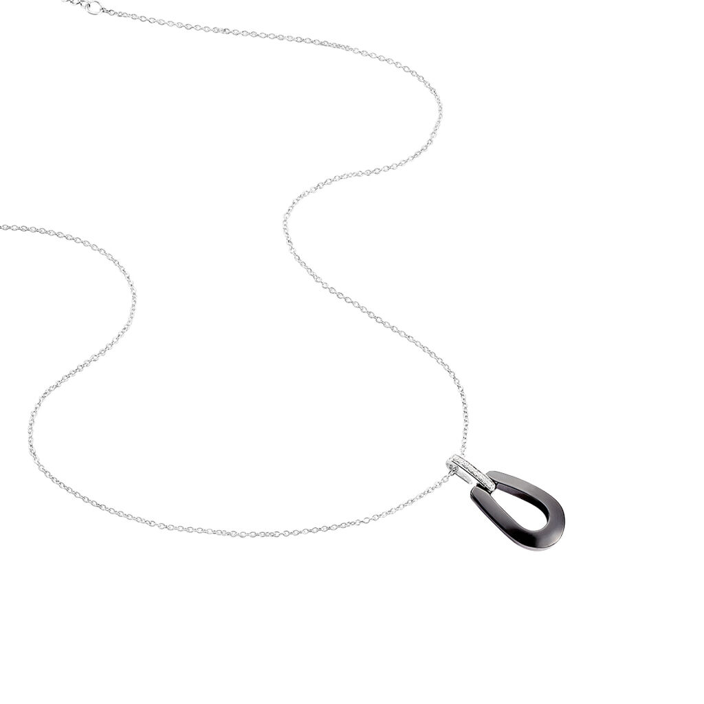Collier Argent Blanc Céramique Et Oxyde De Zirconium - Spannringe Damen | OROVIVO