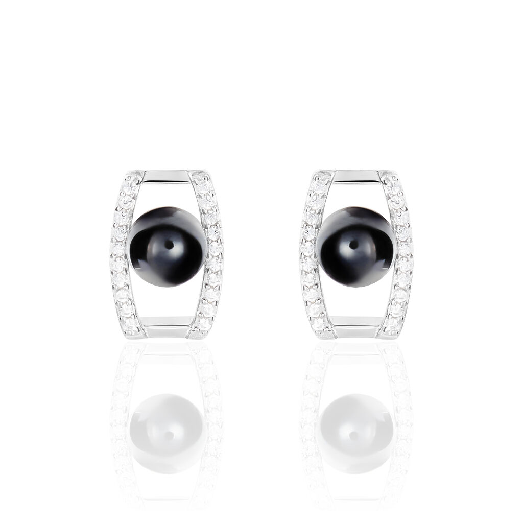 Boucles D'oreilles Pendantes Argent Céramique Et Oxyde De Zirconium - Spannringe Damen | OROVIVO