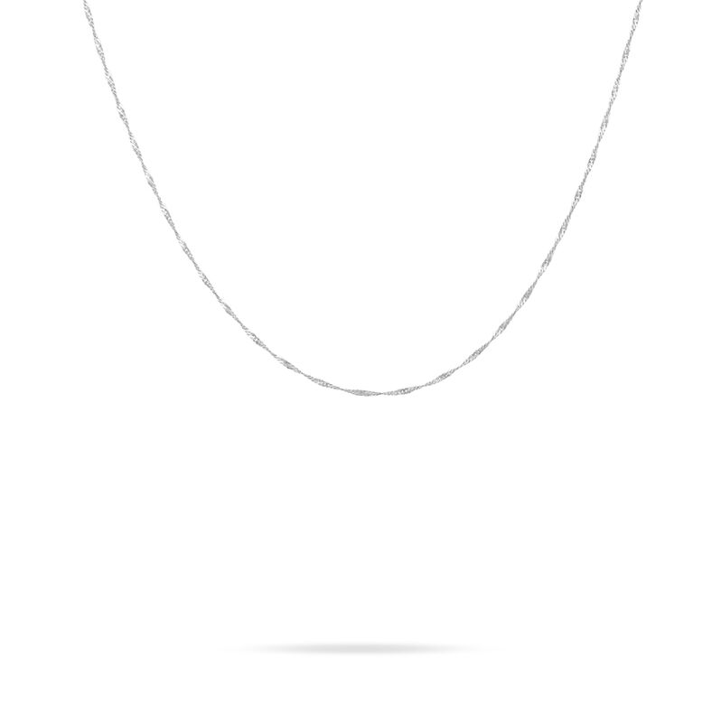 Chaîne Jayani Maille Singapour Or Blanc - Spannringe Damen | OROVIVO