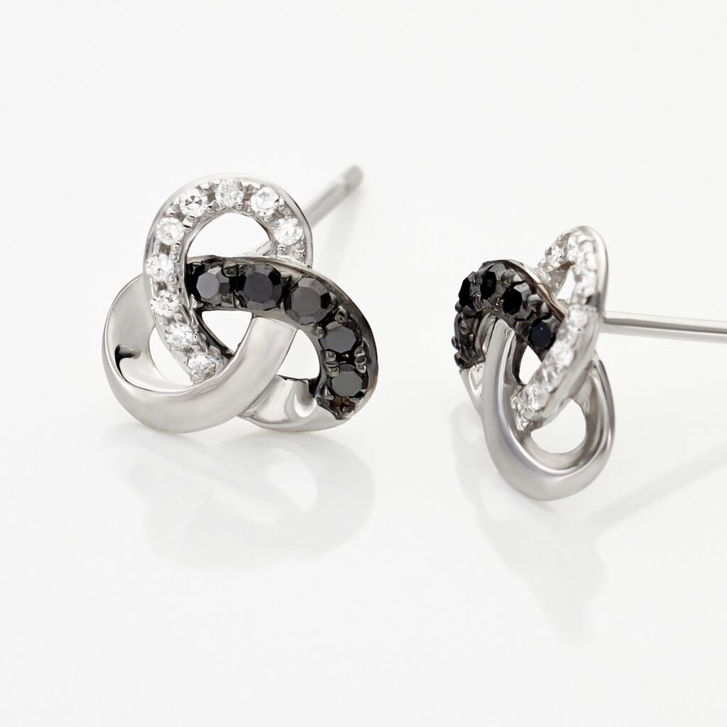 Damen Ohrstecker Weißgold 375 Diamant Schwarz Konstellation Constellation  - Ohrstecker Damen | OROVIVO