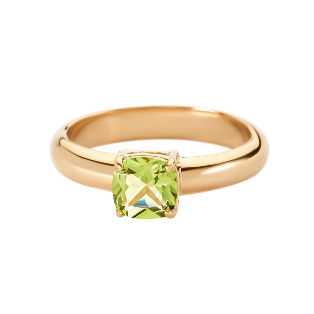 ZURI Damen Ring Vergoldet Zirkonia Grün B 3 mm - Ringe mit Stein Damen | OROVIVO