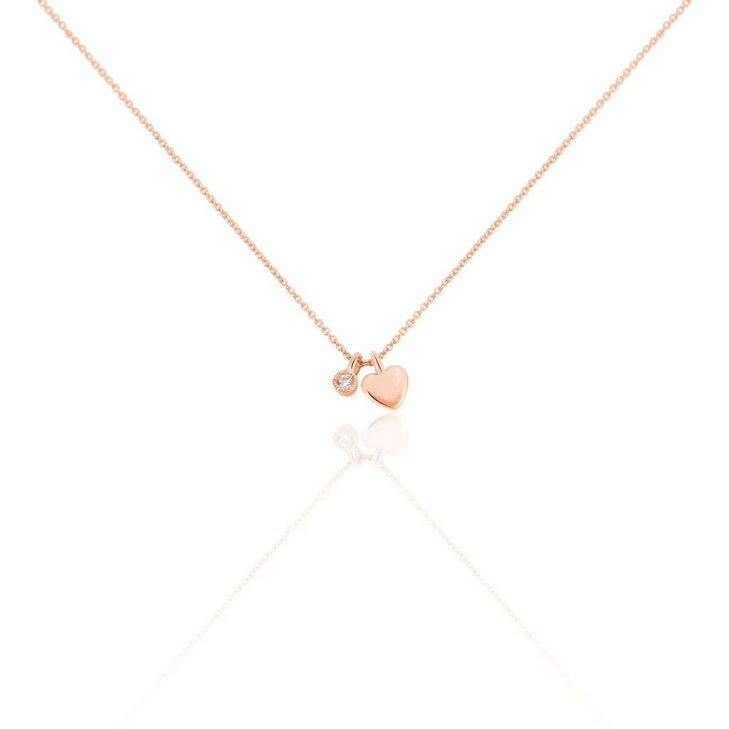 Damen Halskette Silber 925 Rosé Vergoldet Herz - Herzketten Damen | OROVIVO