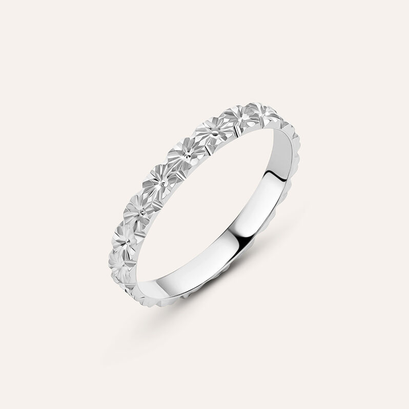 Fede Classica Diamantata 2.5 mm Oro Bianco - Spannringe Damen | OROVIVO