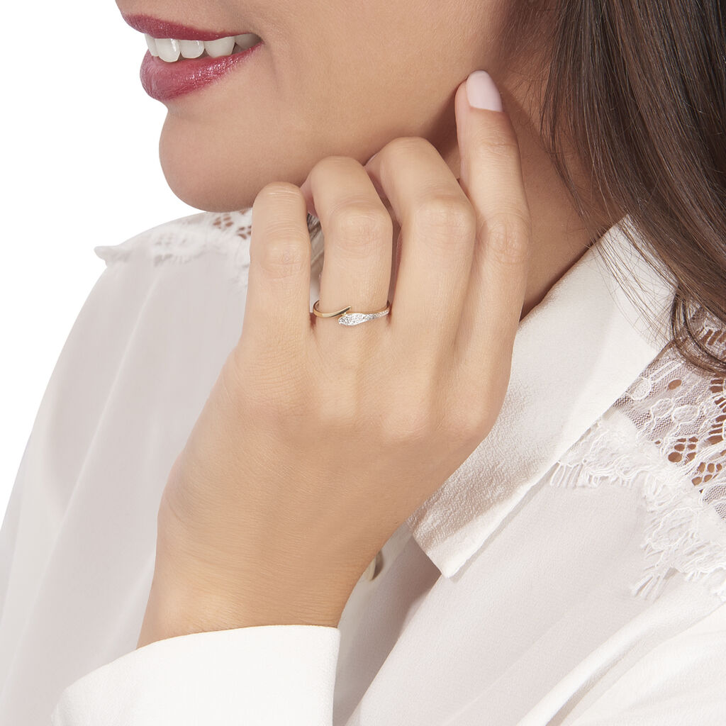 Bague Or Jaune Cateline Diamants - Spannringe Damen | OROVIVO