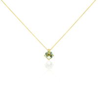 Damen Halskette Silber 925 Gold plattiert Zirkonia