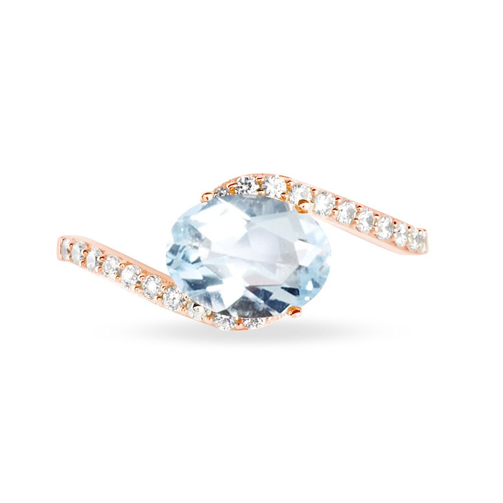 Bague Loriane Or Rose Topaze Et Oxyde De Zirconium - Spannringe Damen | OROVIVO