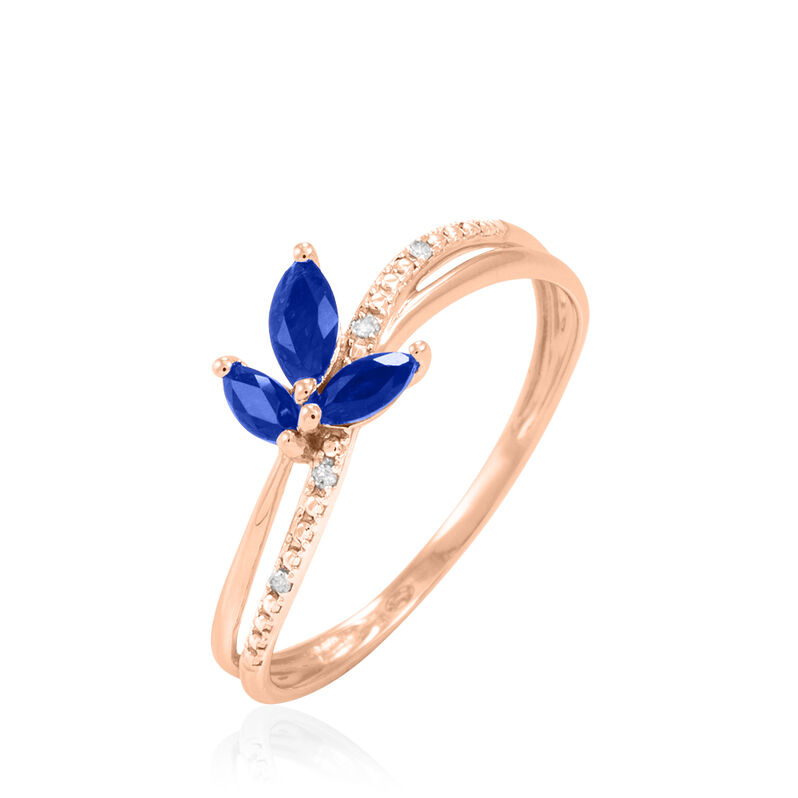 Bague Angie Or Rose Saphir Et Diamant - Spannringe Damen | OROVIVO