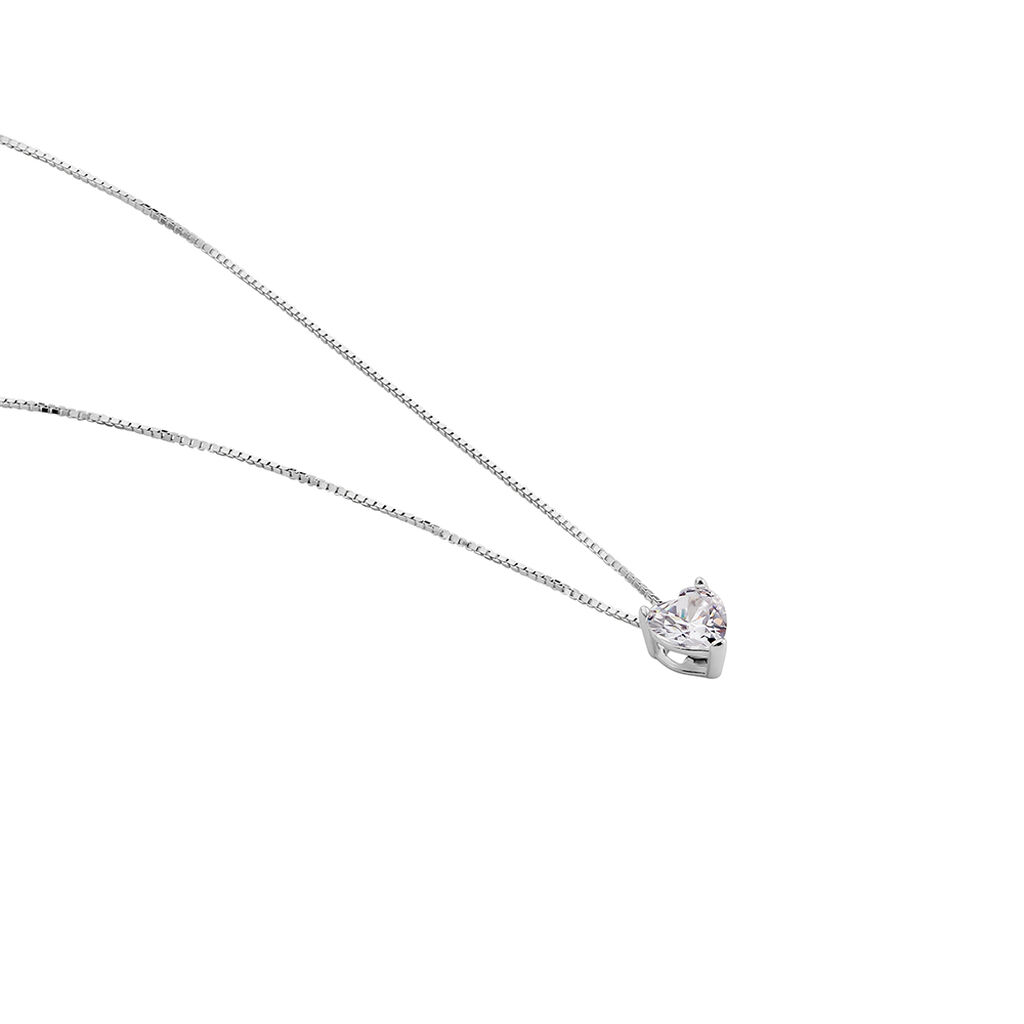 Damen Collier Silber Silber 925 Zirkonia Herz Billie - Halsketten Damen | OROVIVO