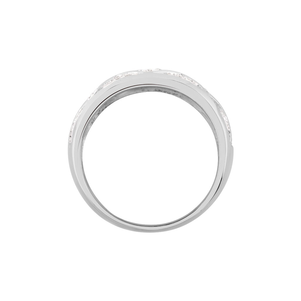 MINNIE Damen Ring Silber 925 Glas Wei&szlig;