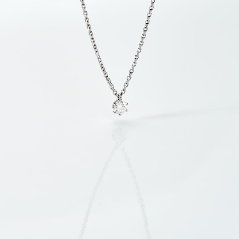 MONOPOLI Damen Collier Wei&szlig;gold 585 (14 Karat) Diamant Wei&szlig; 0,16 ct - Halsketten Damen | OROVIVO