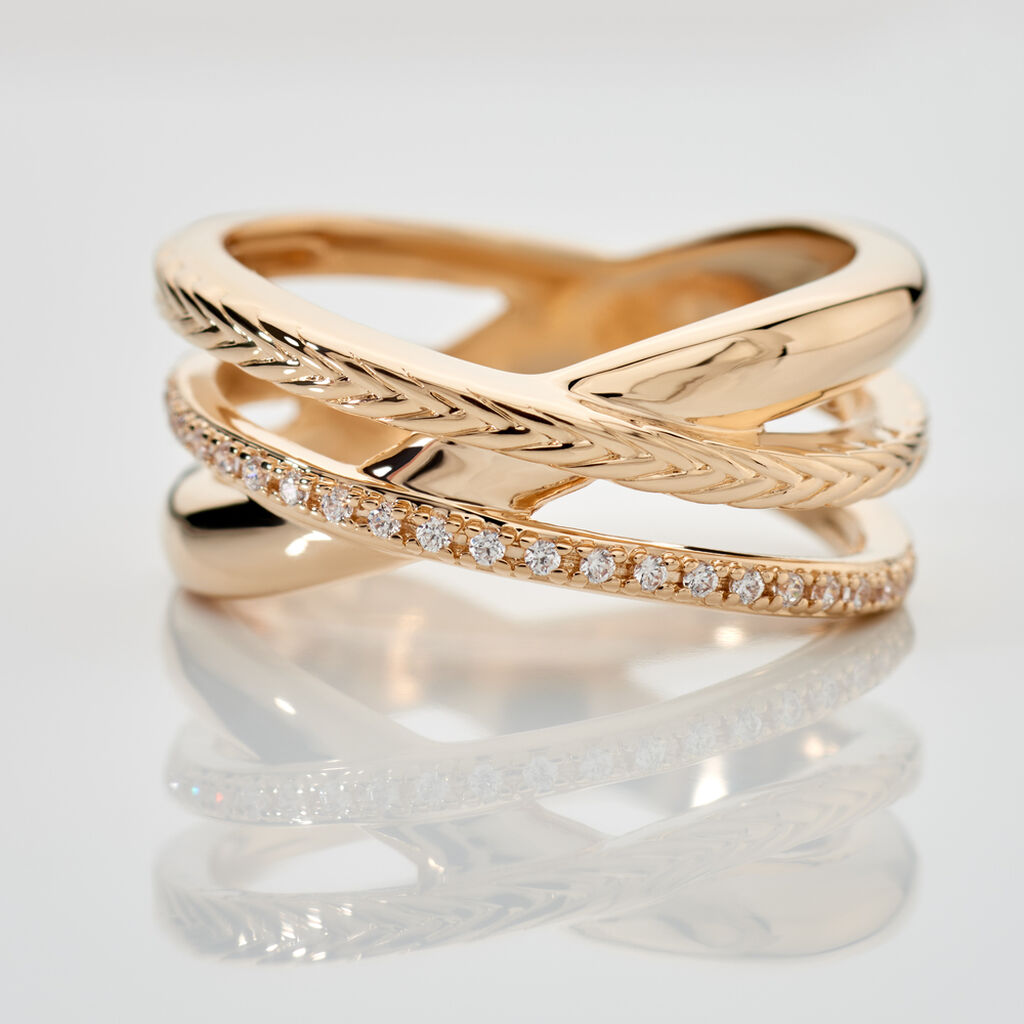 NORAH Damen Ring Vergoldet Zirkonia Wei&szlig; B 10 mm