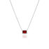 VELOURA Damen Collier Silber 925 Glas Rot 0,13 ct Rechteckig