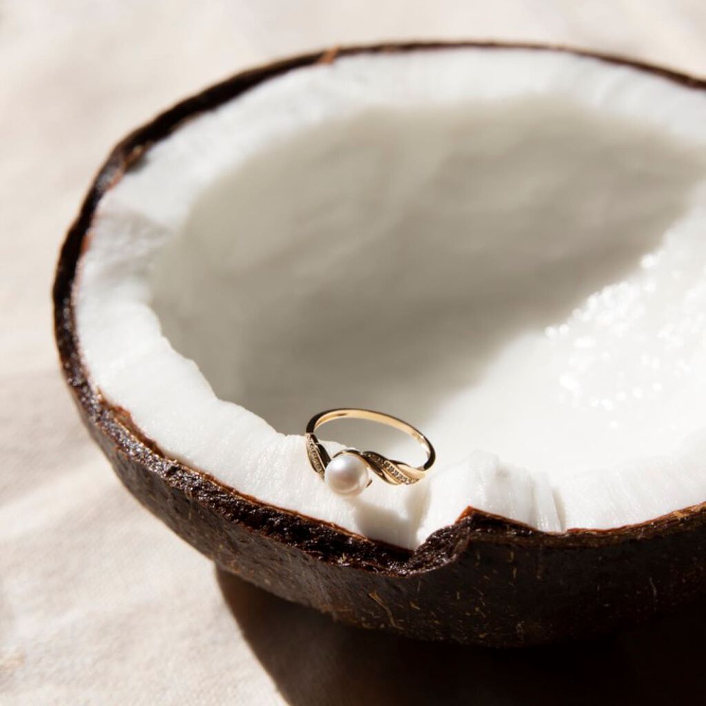 ANTOINETTE Damen Ring Gold 375 (9 Karat) Zuchtperle Perlmutt - Solitärringe Damen | OROVIVO
