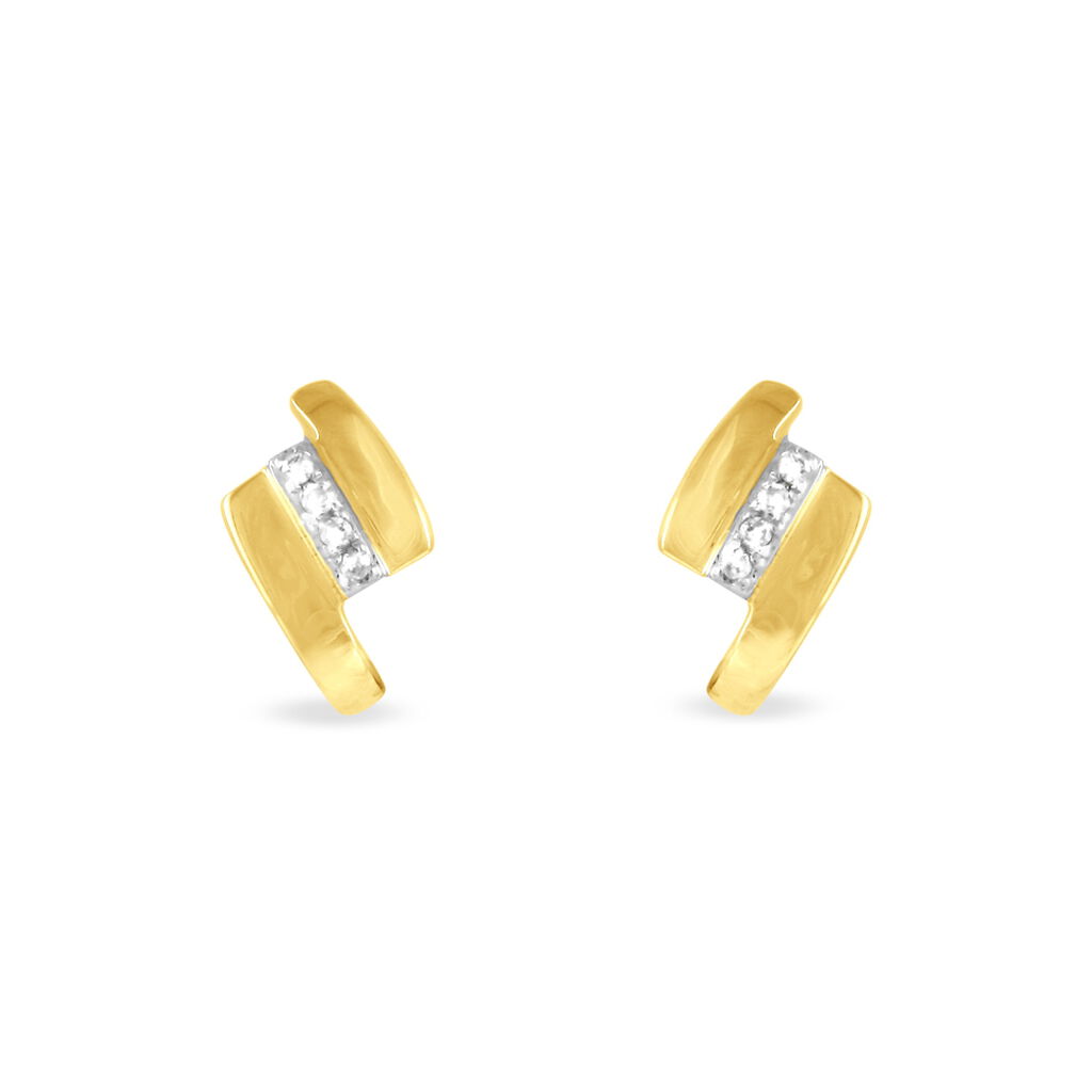 DOLENE Damen Ohrstecker Gold 375 (9 Karat) Diamant Wei&szlig; 0,04 ct