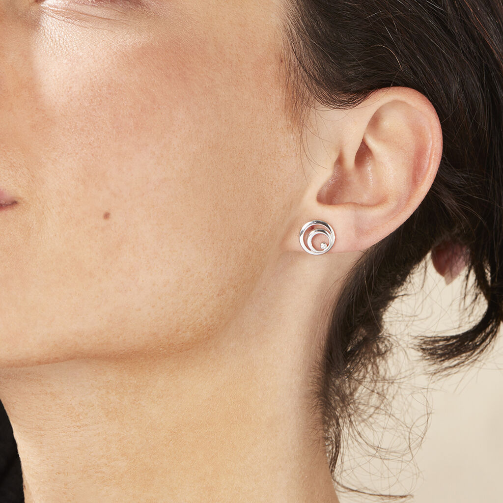 Damen Ohrstecker Silber 925 Diamant Kreise - Ohrstecker Damen | OROVIVO