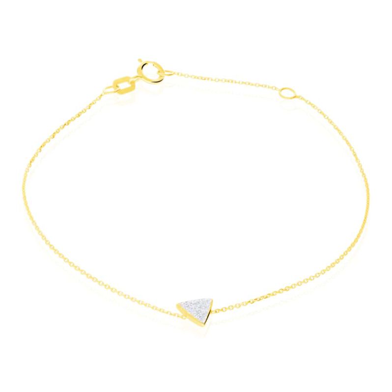 Bracciale in oro giallo con ciondolo a forma di triangolo in glitter - Spannringe Damen | OROVIVO