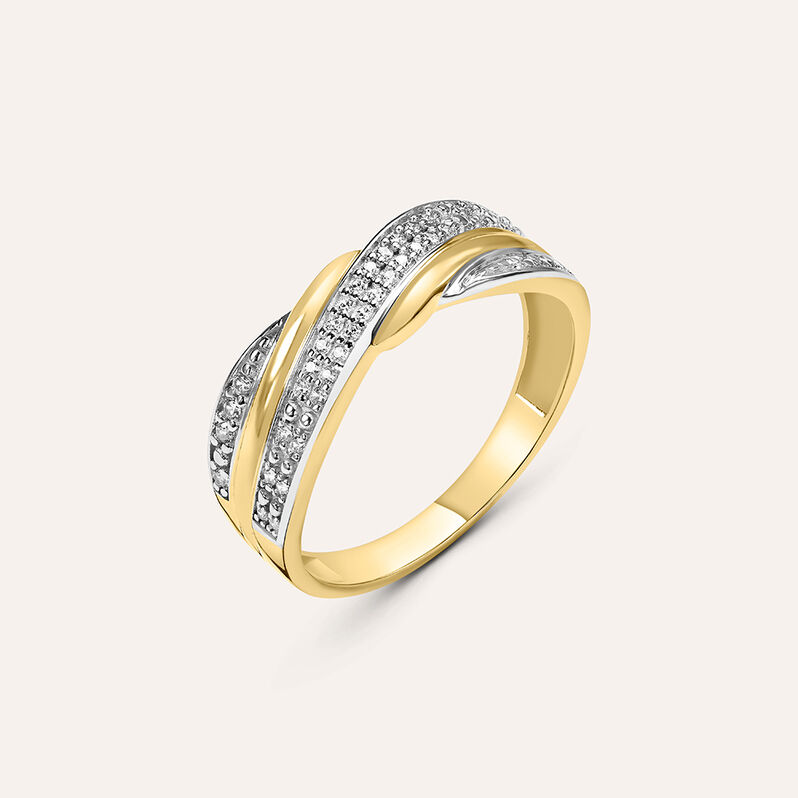 Anello Fascia Claire Oro Giallo Cubic Zirconia - Spannringe Damen | OROVIVO