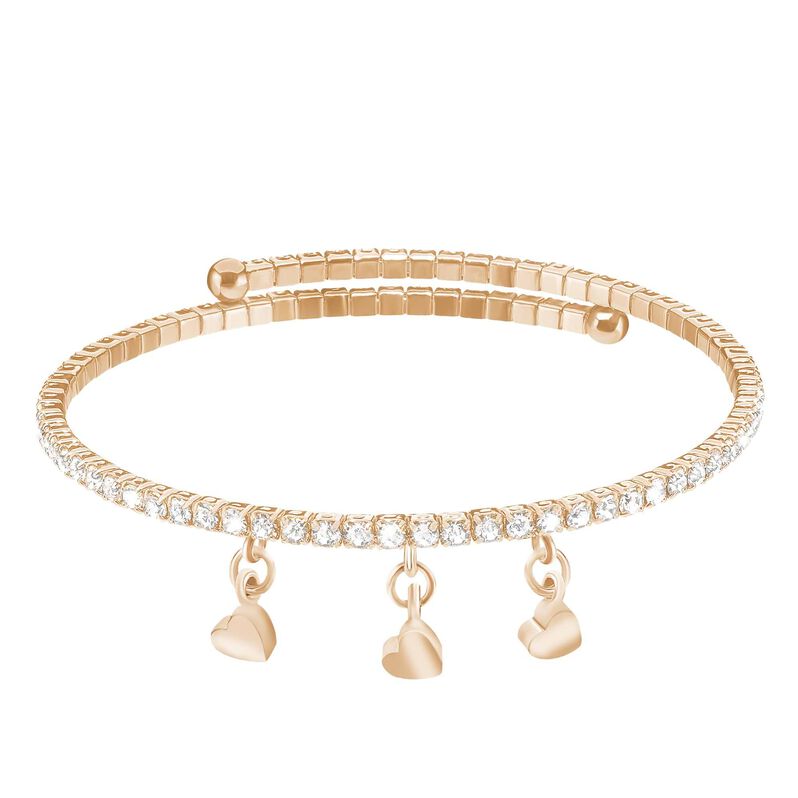 Bracciale charm cuori in metallo rodiato e cristalli - Spannringe Damen | OROVIVO