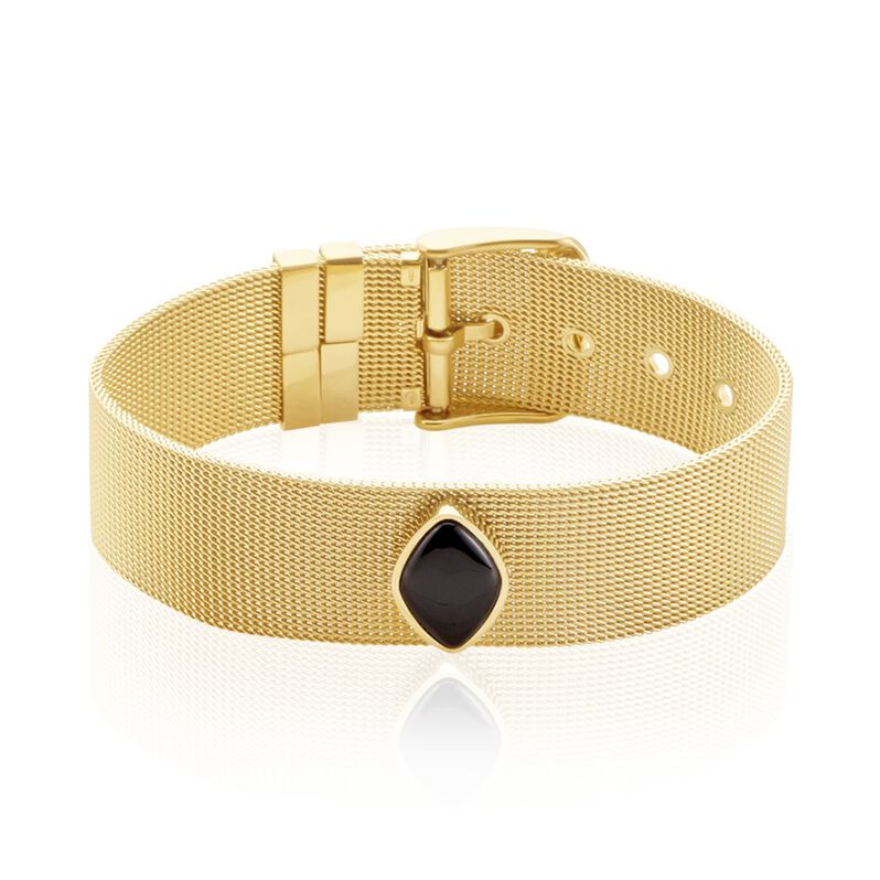 Bracelet Maille Acier Doré Ryad Agate - Spannringe Damen | OROVIVO