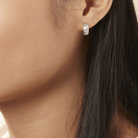 Damen Steckcreolen Weißgold 375 Diamant 0,024ct  - Creolen Damen | OROVIVO