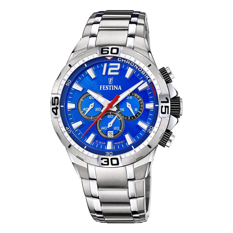 Montre Chrono Bike Bleu - Spannringe Herren | OROVIVO