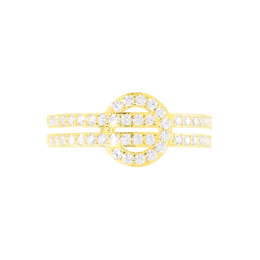 Bague Or Jaune Julyne Cercle Ajoure Oxyd - Spannringe Damen | OROVIVO