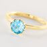 MILY Damen Ring Gold 585 (14 Karat) Topas Blau 1,02 ct
