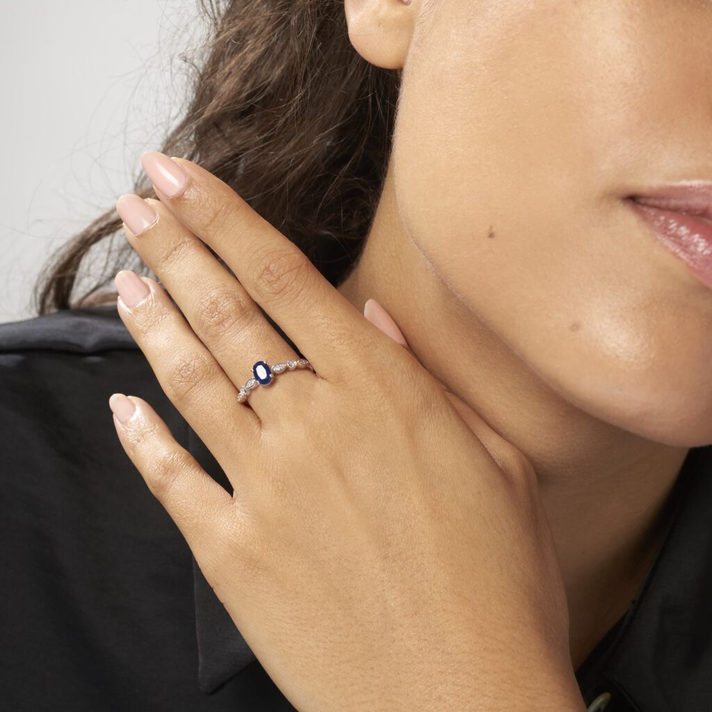 Bague Or Weiss Et Saphir Michaela - Spannringe Damen | OROVIVO