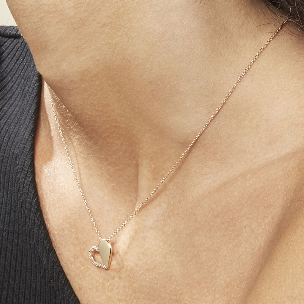 Damen Halskette Messing 18 Karat Vergoldet Zirkonia Herz - Halsketten Damen | OROVIVO