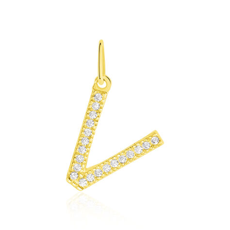 Anhänger Gold 375 Zirkonia Buchstabe V - Schmuckanhänger Damen | OROVIVO
