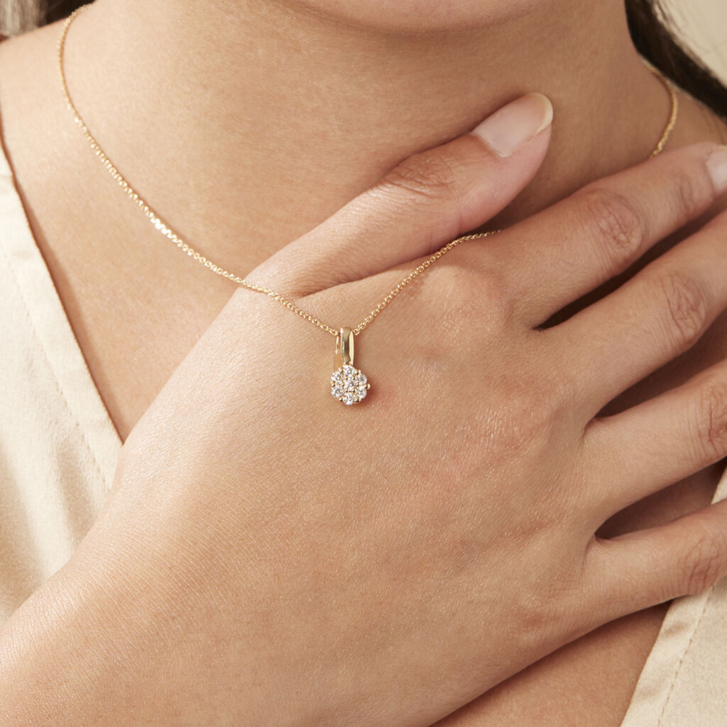 Damen Anhänger Gold 585 Rund Weiß Carocla - Schmuckanhänger Damen | OROVIVO