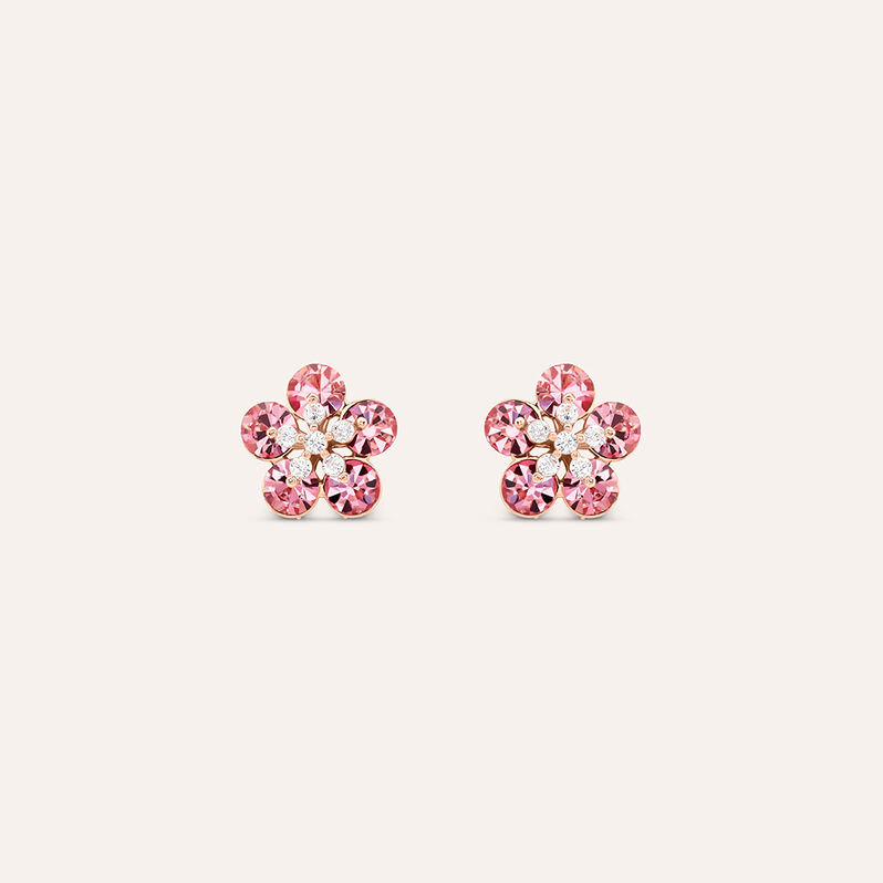 Orecchini Lobo Romantic Shine Ottone Rosa Cristallo - Spannringe Damen | OROVIVO