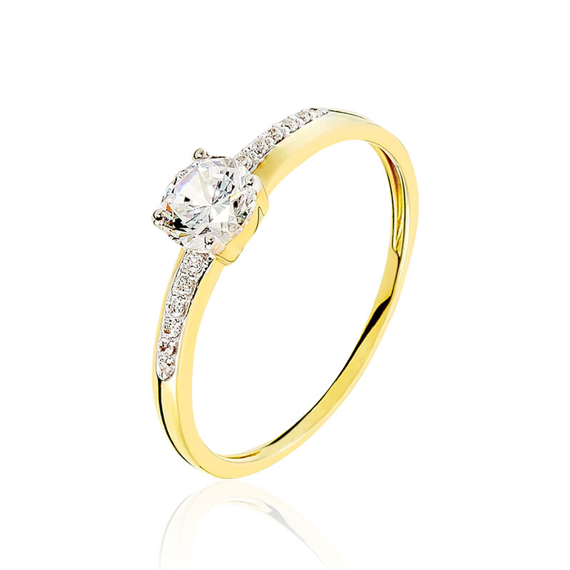 Bague Solitaire Cyana Or Jaune Oxyde De Zirconium - Spannringe Damen | OROVIVO