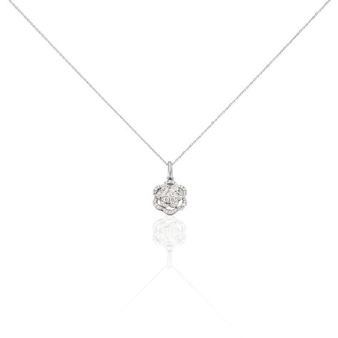 Damen Collier Weißgold 750 Diamant 0,34ct Blume Gata - Halsketten Damen | OROVIVO