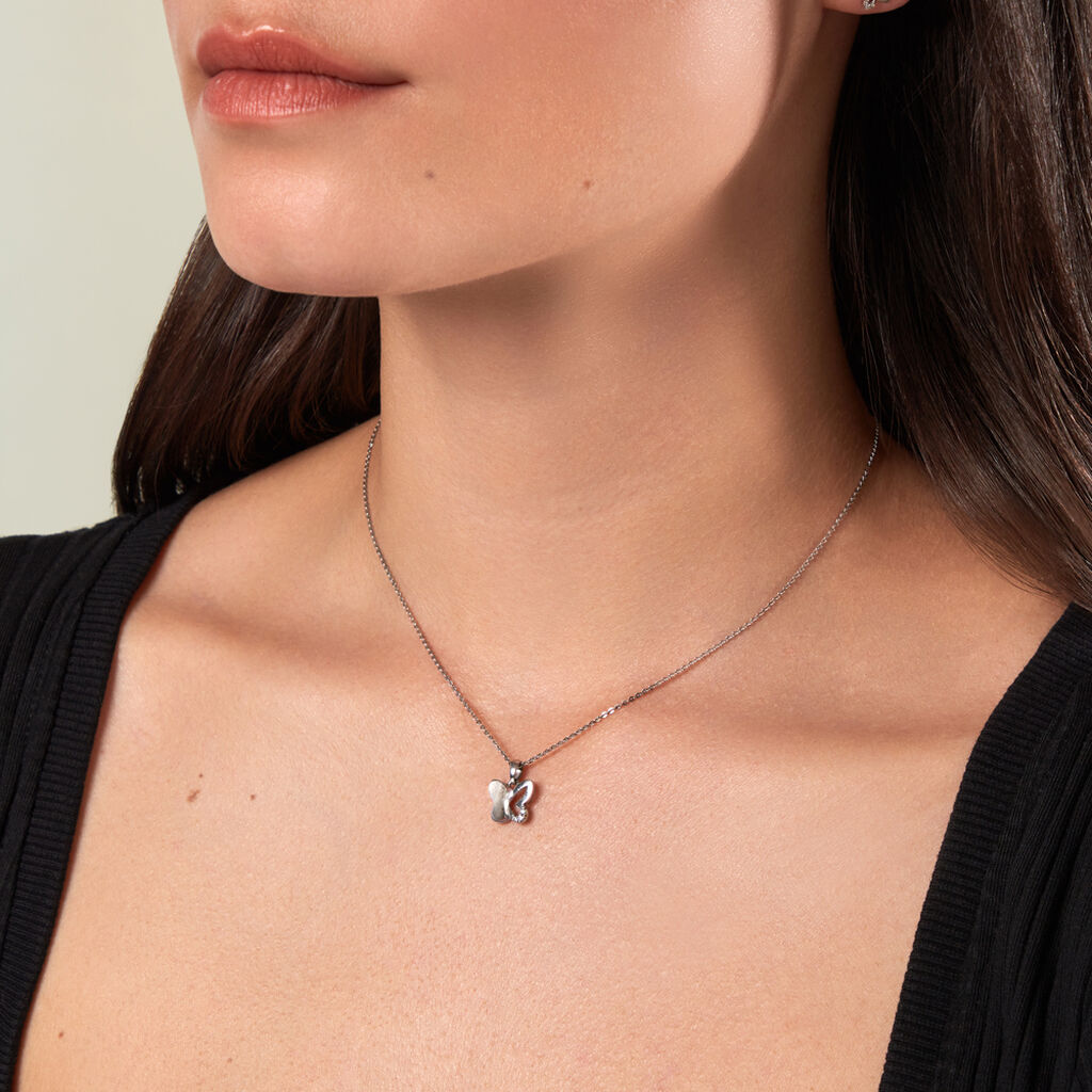 Kinder Halskette Silber 925 Zirkonia Schmetterling - Halsketten Kinder | OROVIVO
