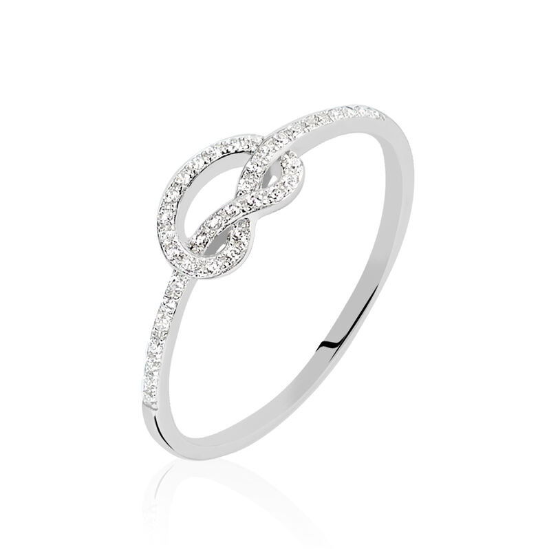 Bague Anfel Or Weiss  Nœud Pavage Oxydes - Spannringe Damen | OROVIVO
