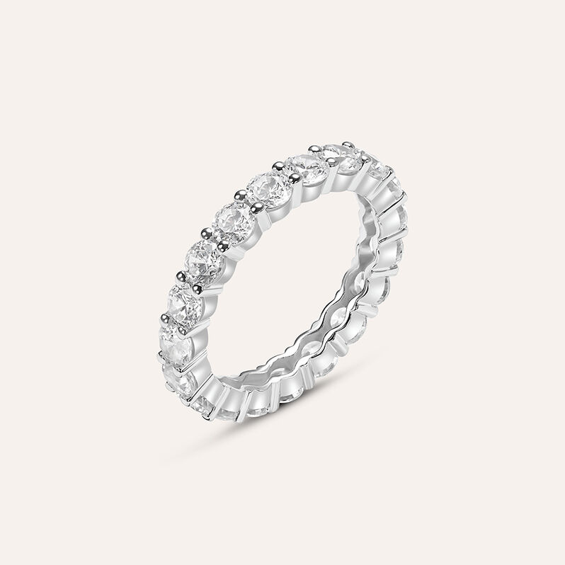 Anello Riviere Claire Oro Bianco Cubic Zirconia - Spannringe Damen | OROVIVO