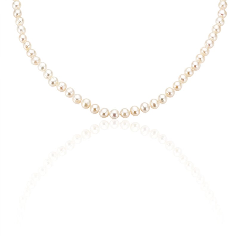 ALDEPHIA 4 Damen Collier Silber 925 Zuchtperle Perlmutt Ball B 7 mm - Halsketten Damen | OROVIVO