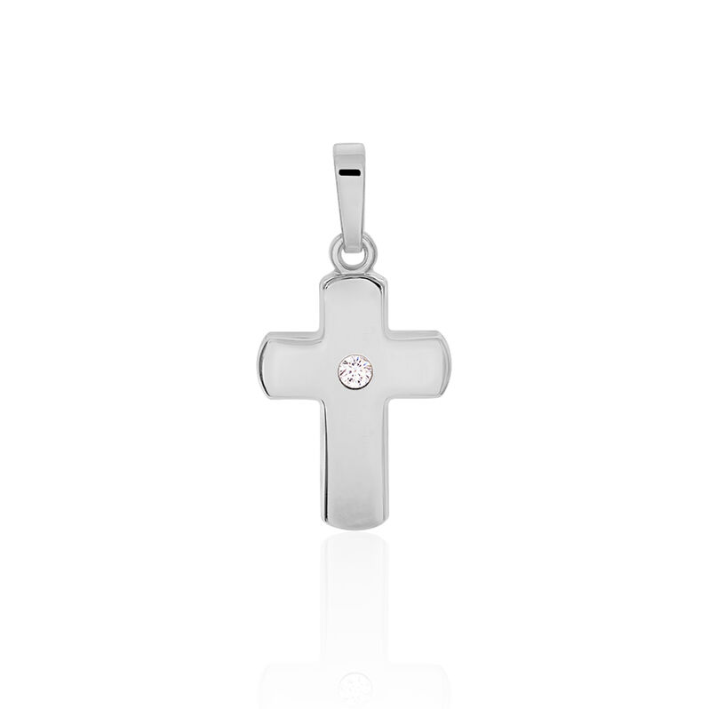 DANIELA KREUZ 3 Damen Anh&auml;nger Silber 925 Zirkonia Wei&szlig; Religi&ouml;ses Kreuz - Schmuckanh&auml;nger Damen | OROVIVO