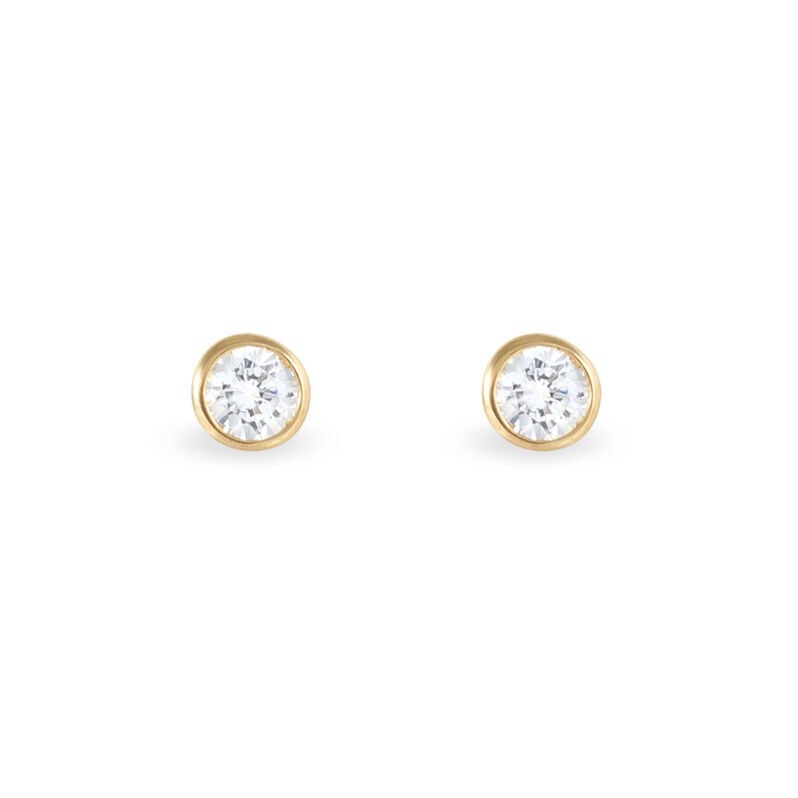 Damen Ohrstecker Gold 375 Zirkonia Elda Fassung Zarge  - Ohrstecker Damen | OROVIVO