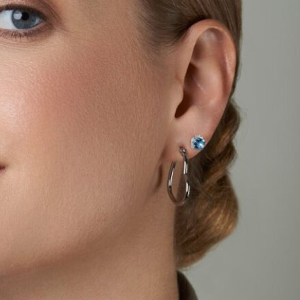 Damen Ohrstecker Weißgold 585 Topas Blau 1,17ct Feli  - Ohrstecker Damen | OROVIVO