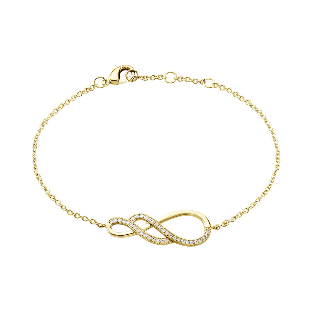 🦚 Damen Armband Vergoldet Zirkonia Moly 2,00mm, Armband mit Stein