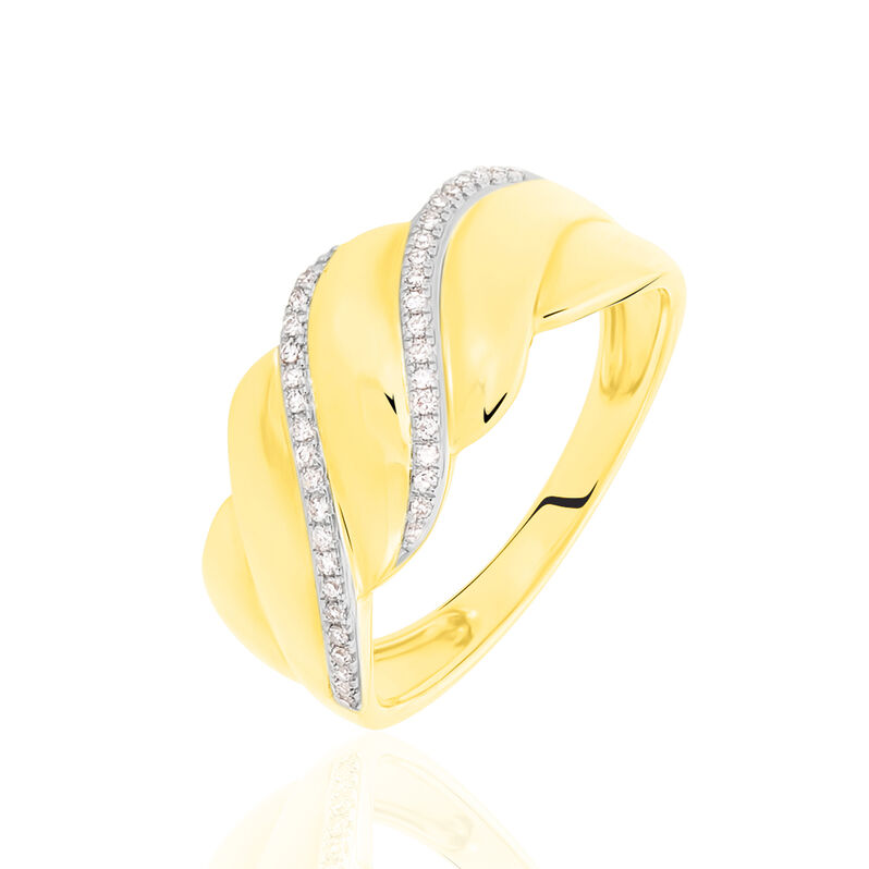 Bague Or Jaune Elyanne Et Diamants - Spannringe Damen | OROVIVO